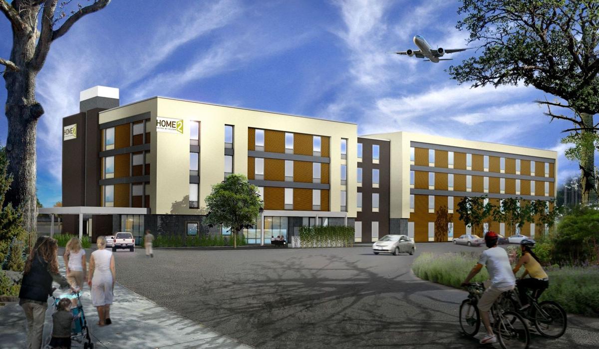 Rendering of the Home2 Suites hotel at Tulsa International Airport